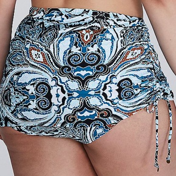 CACIQUE PAISLEY SWIM SKIRT BIKINI bottom 28 - Picture 3 of 4